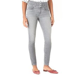 Ann Taylor Petite Sculpting Pocket High Rise Skinny Jeans in Silver Grey Wash 4P